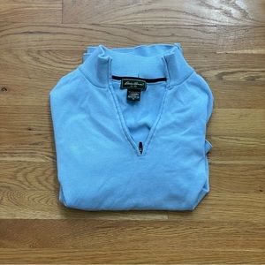 eddie bauer quarter zip light blue sweater